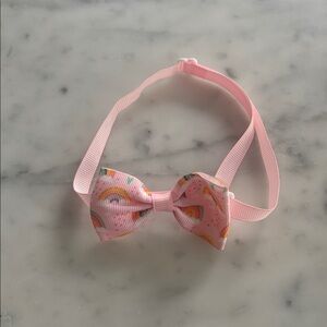 Pink Rainbow Bow Tie Collar